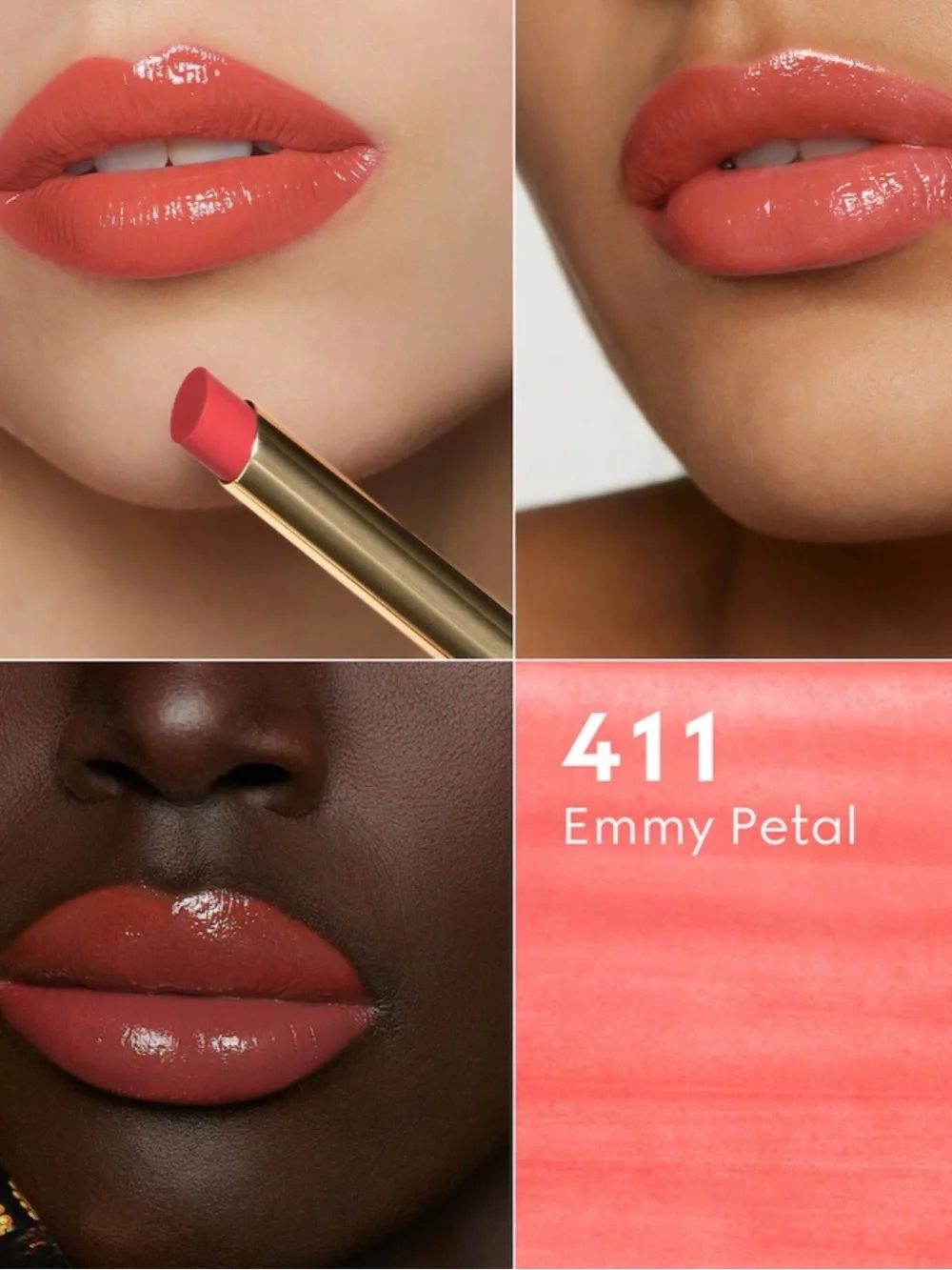 Gucci De Beaute Brilliant Glow & Care Lipstick 411 Emmy Petal
